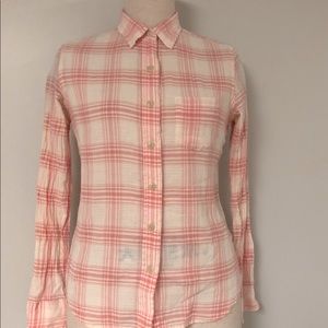 Ralph Lauren pink and white button down shirt size small.
